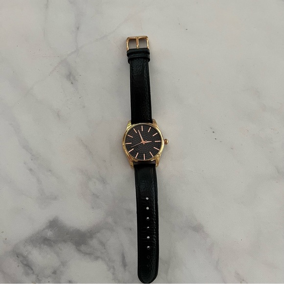 Bronzo Italia black watch leather strap spinel pave bling crystal embellished - Picture 1 of 3